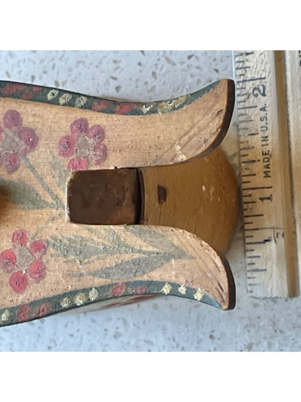 Signed Norwegian Bentwood Tine Wood Box Floral Paint Carved Letters 5.75x2.25x3T - Picture 15 of 16
